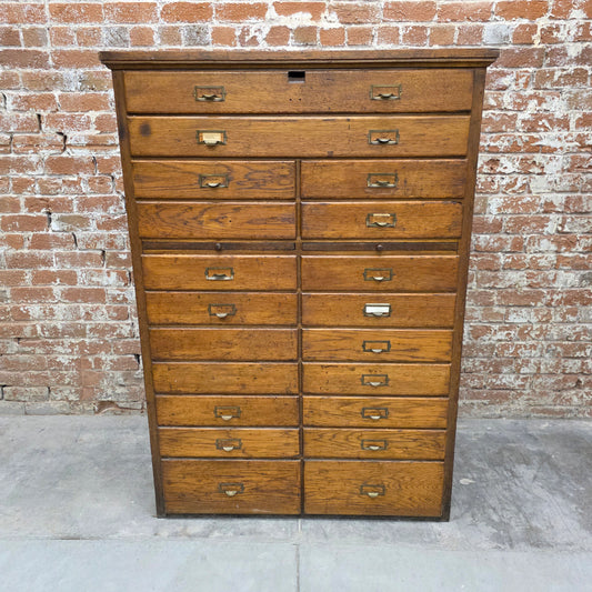 Antique Oak Flat File/ Map Cabinet