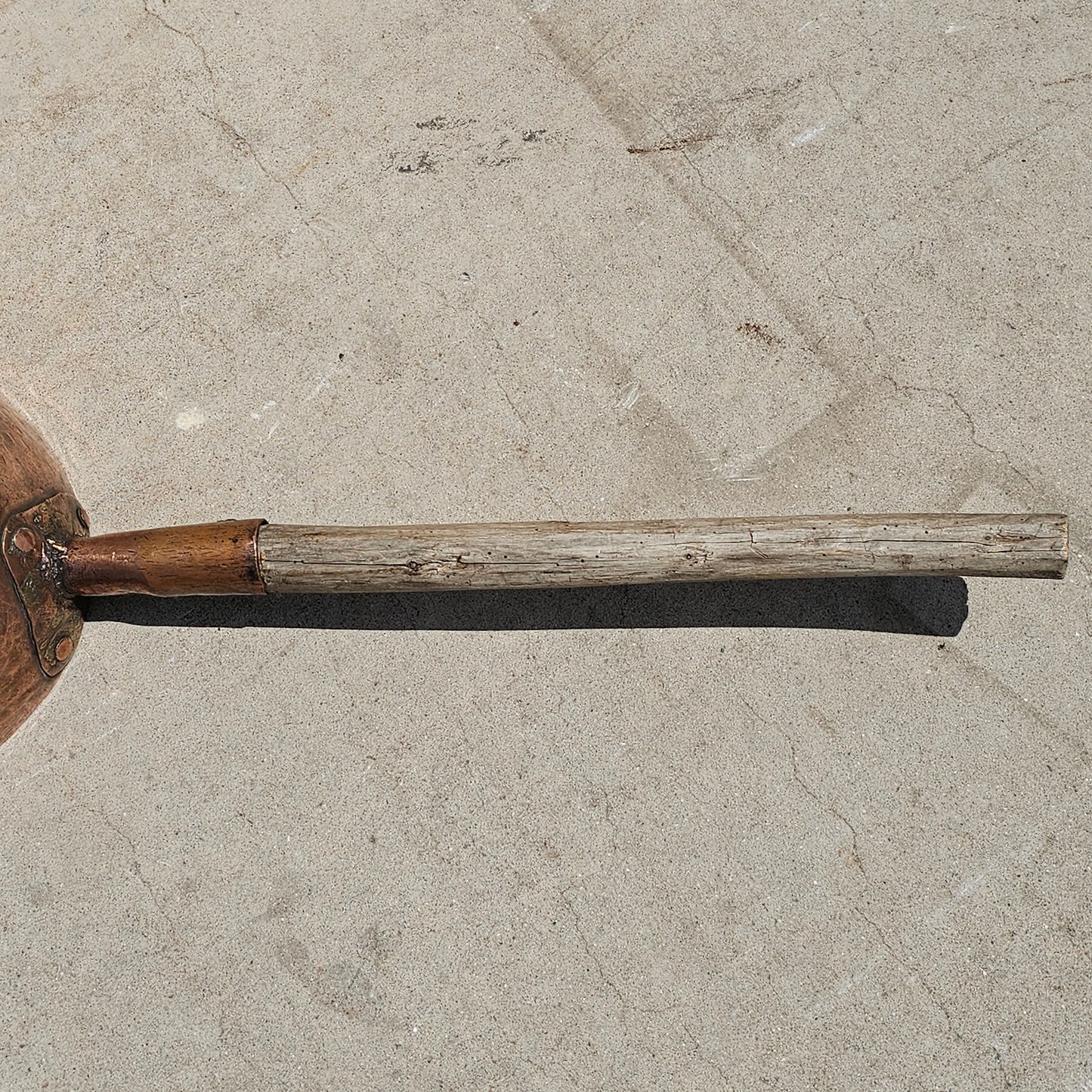 Large Copper Ladle with Wooden Handle