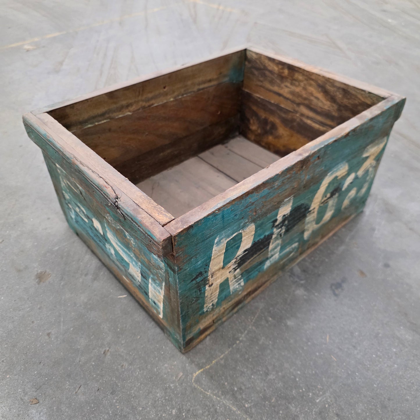 Painted Wooden Crate with Letters/Numbers