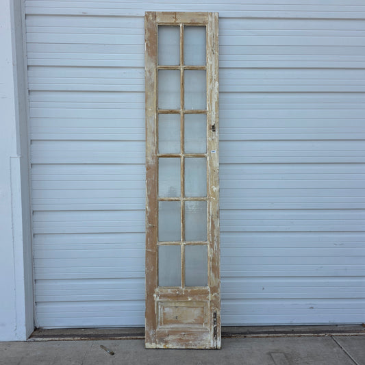 Single 12 Lite Washed Wood Antique French Door