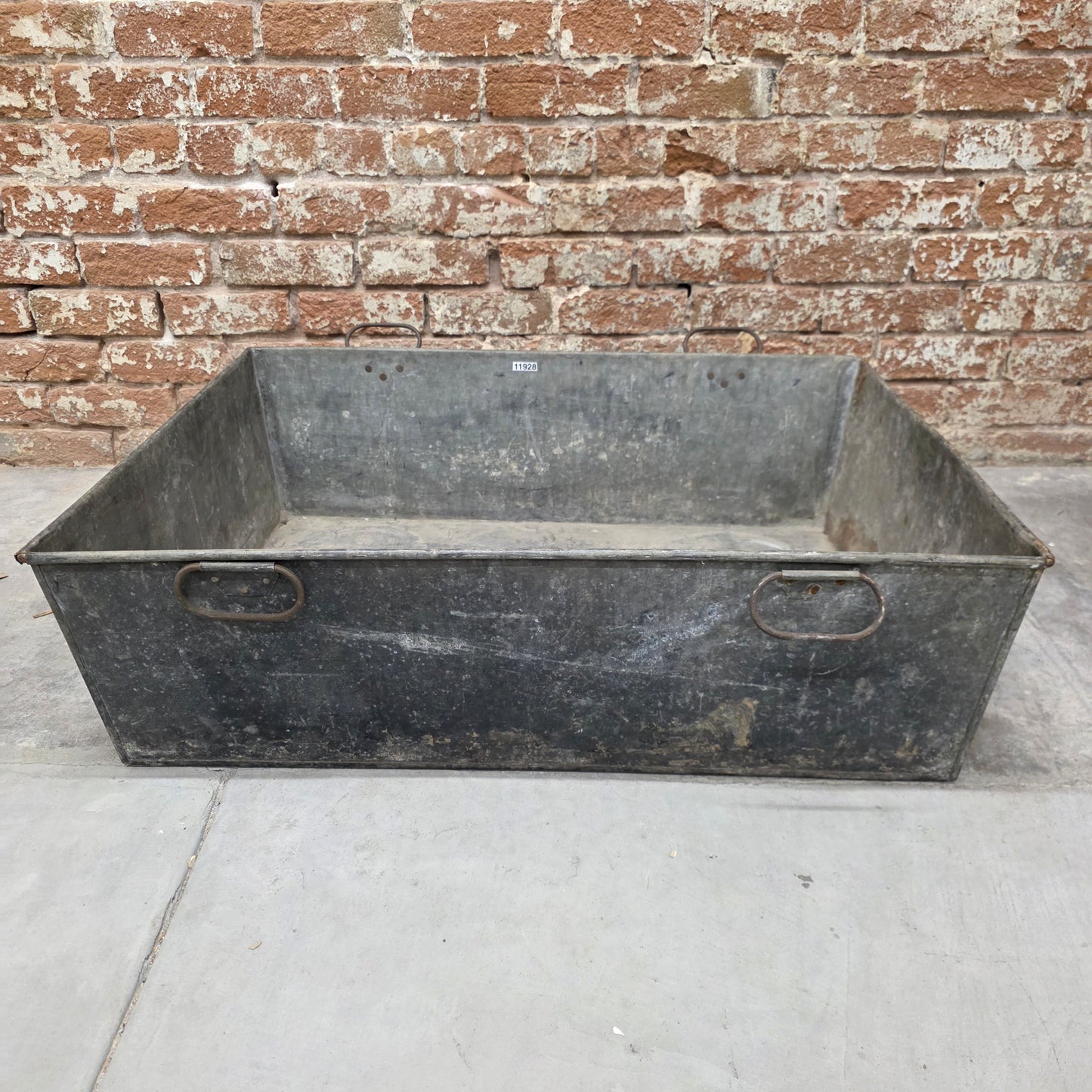 Rectangular Metal Crate with 4 Handles