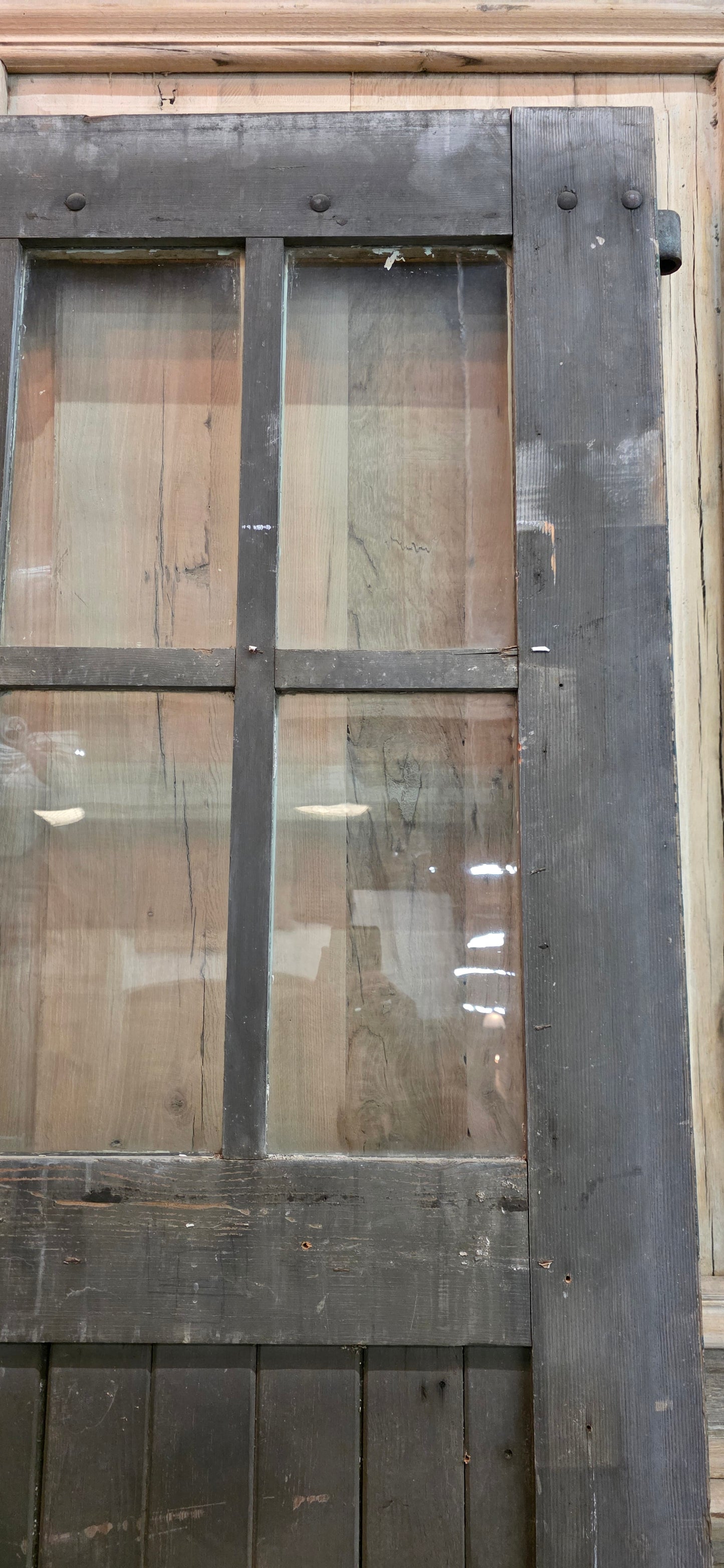 Single Stripped Barn/Carriage Door with "X" Bottom Panel