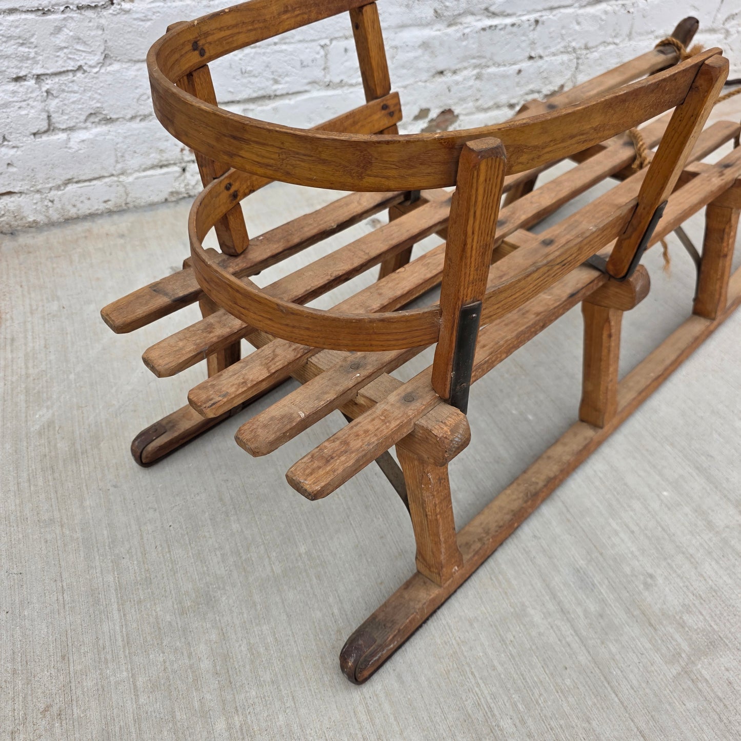 European Wooden Children's Snow Sled