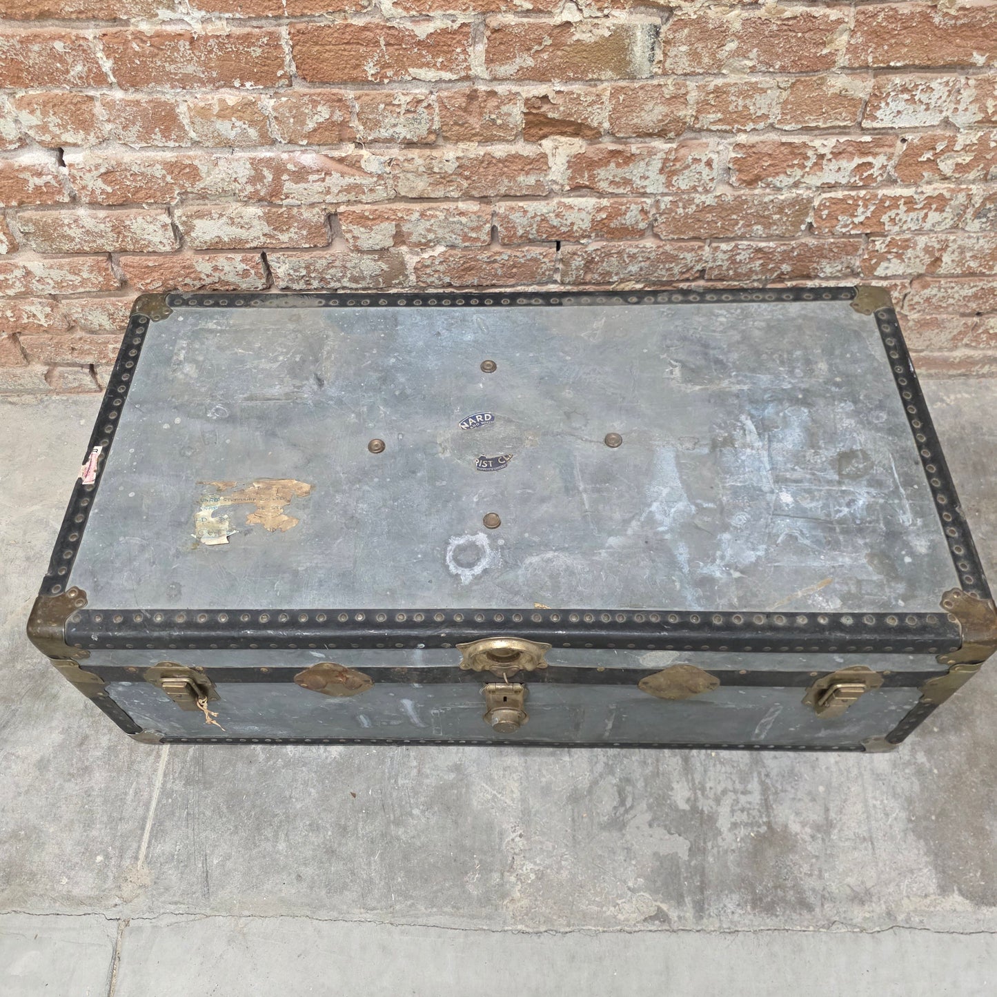 Vintage Metal Travel Trunk