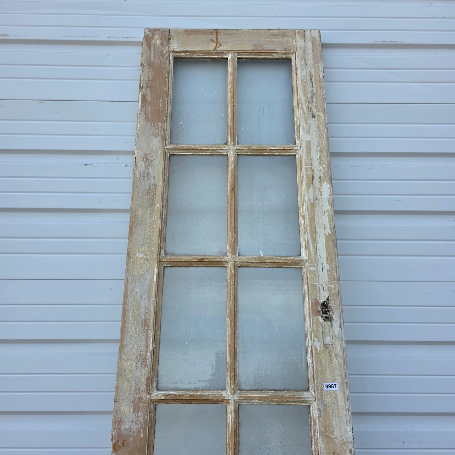 Single 12 Lite Washed Wood Antique French Door