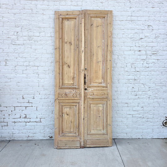 Pair of Washed Antique 2-Panel Doors