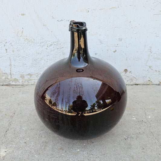 French Amber Glass Demijohn