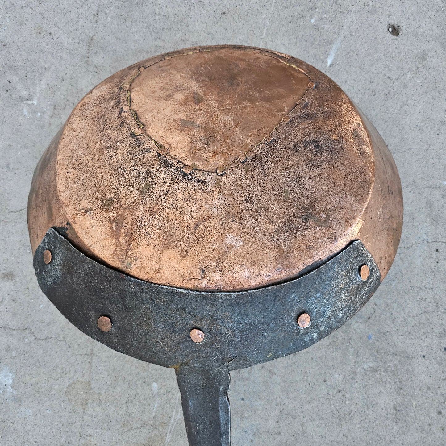 Long Handled Antique Copper Pan