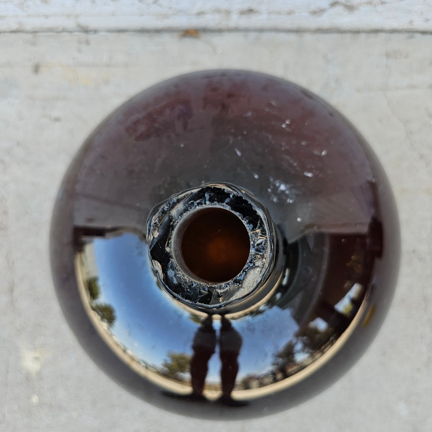 French Amber Glass Demijohn