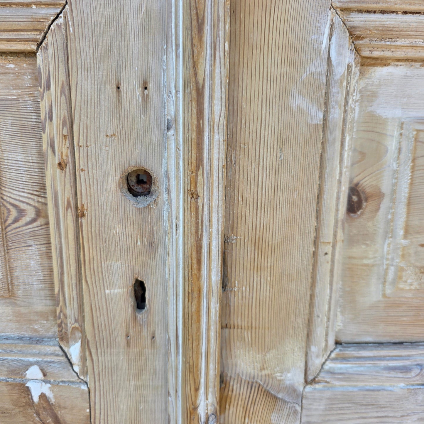 Pair of Washed Antique Doors w/ 6 Lites