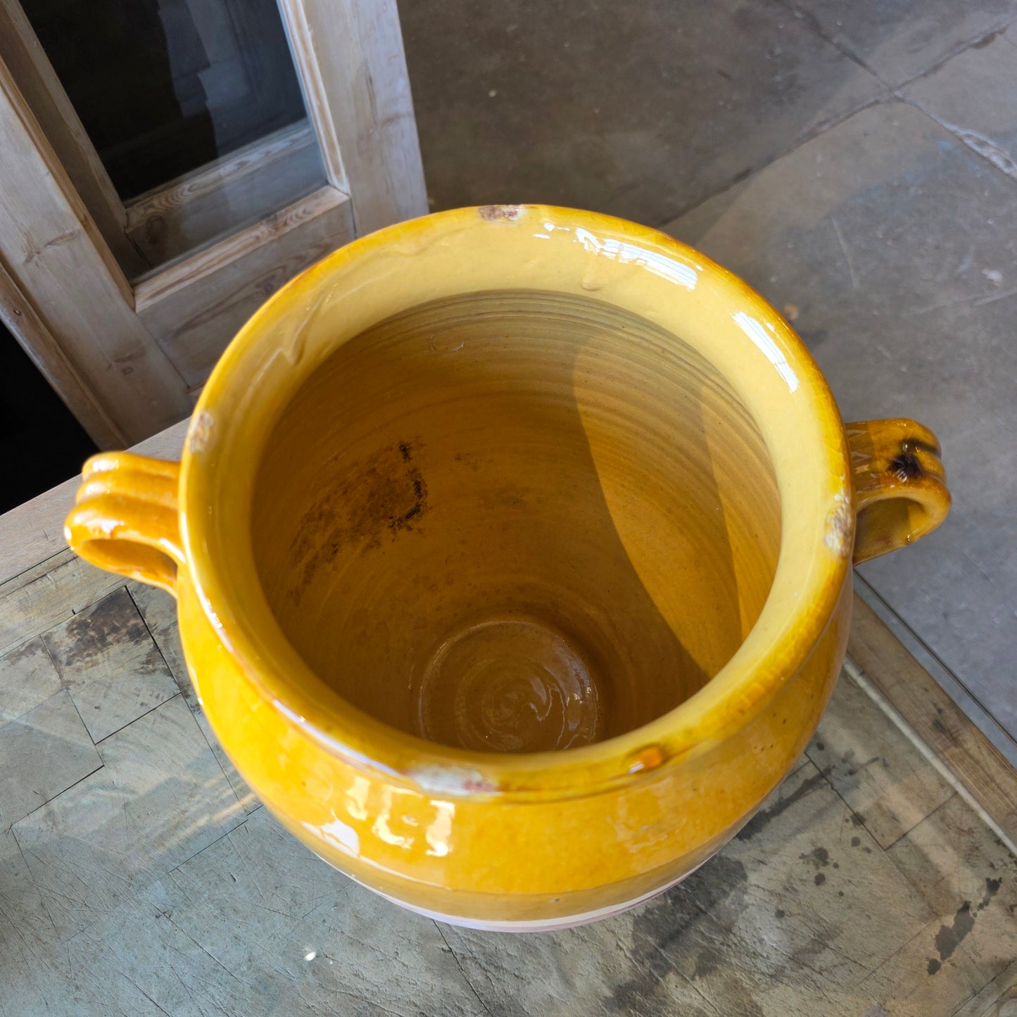 French Yellow Glazed Confit Pot