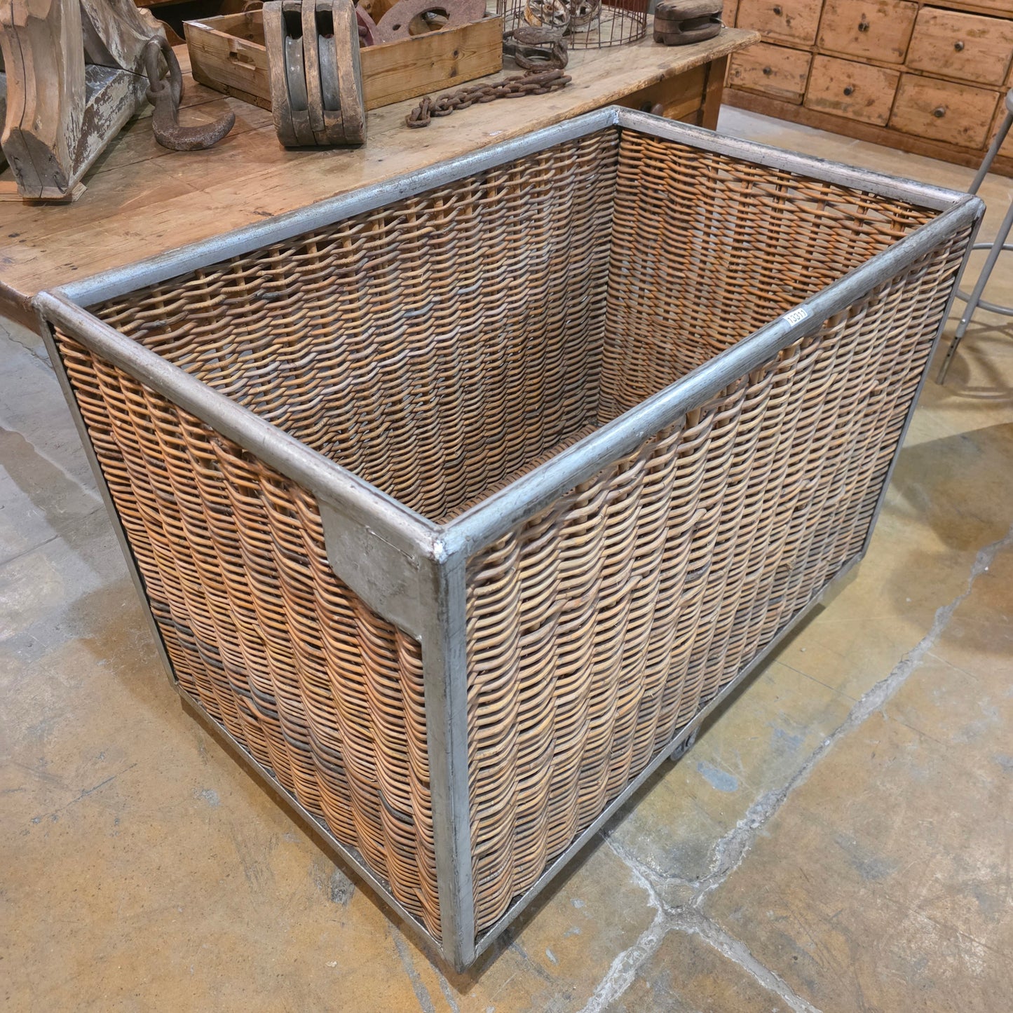 Parisian Wicker Rolling Cart