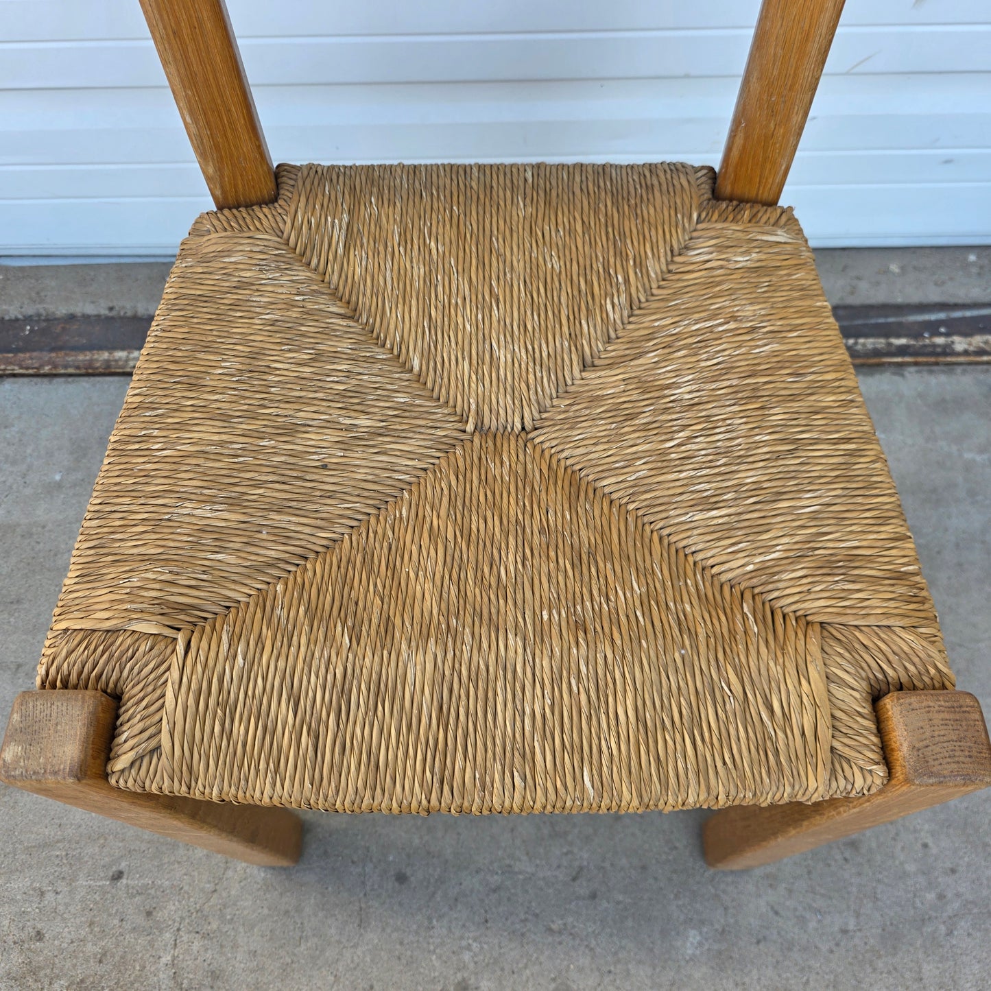 Set of 8 Rush Seat Oak Dining Chairs