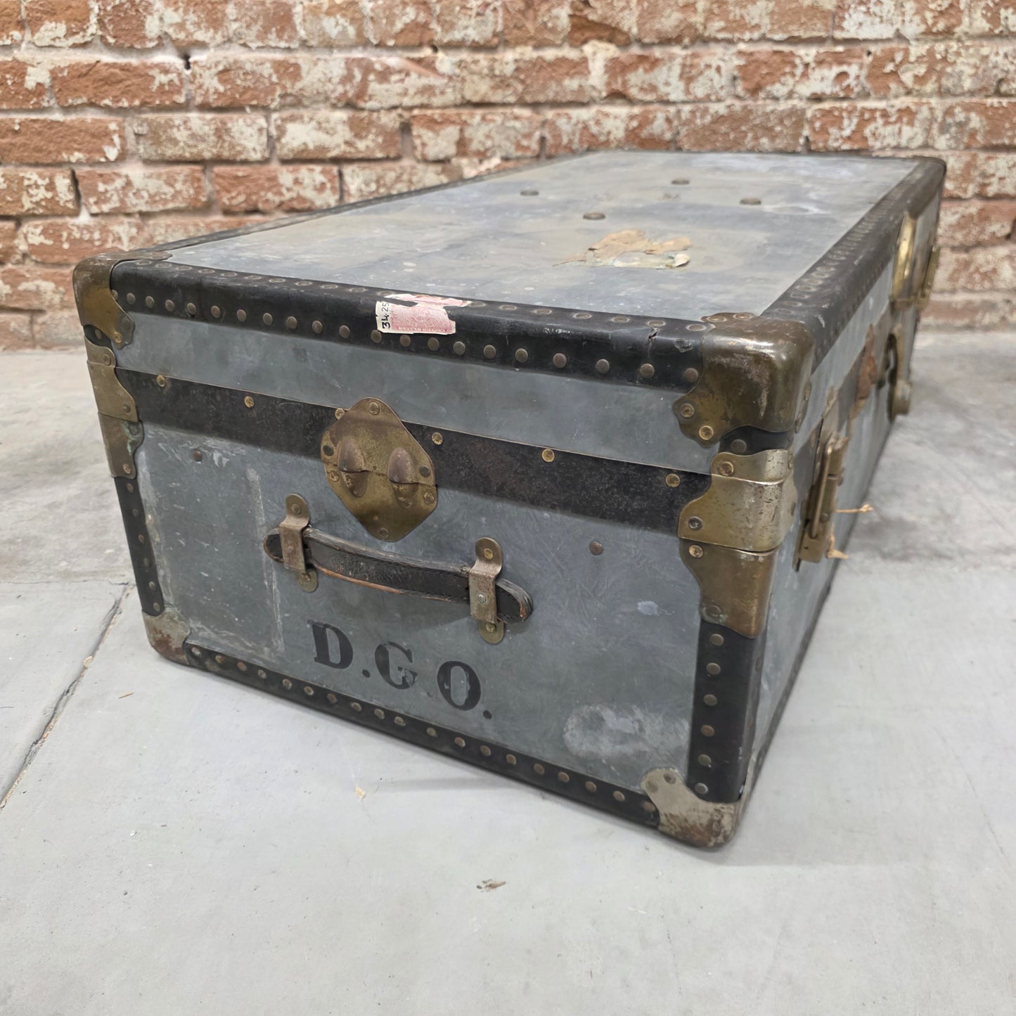 Vintage Metal Travel Trunk