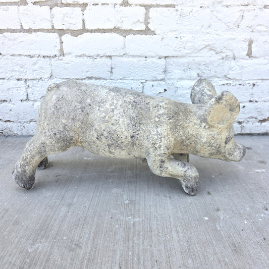Small Plaster Standing Pig