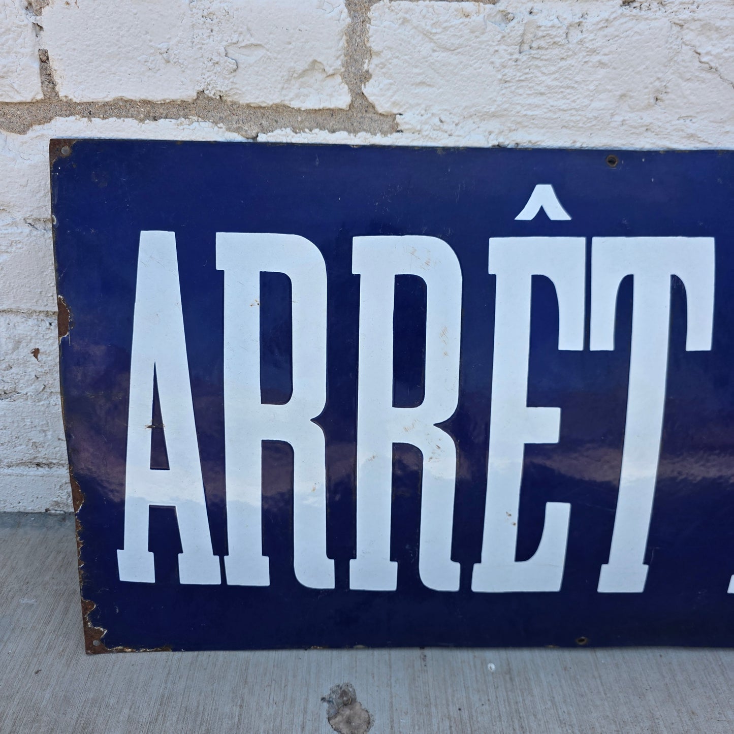 Porcelain Arret Des Trans Convex Sign