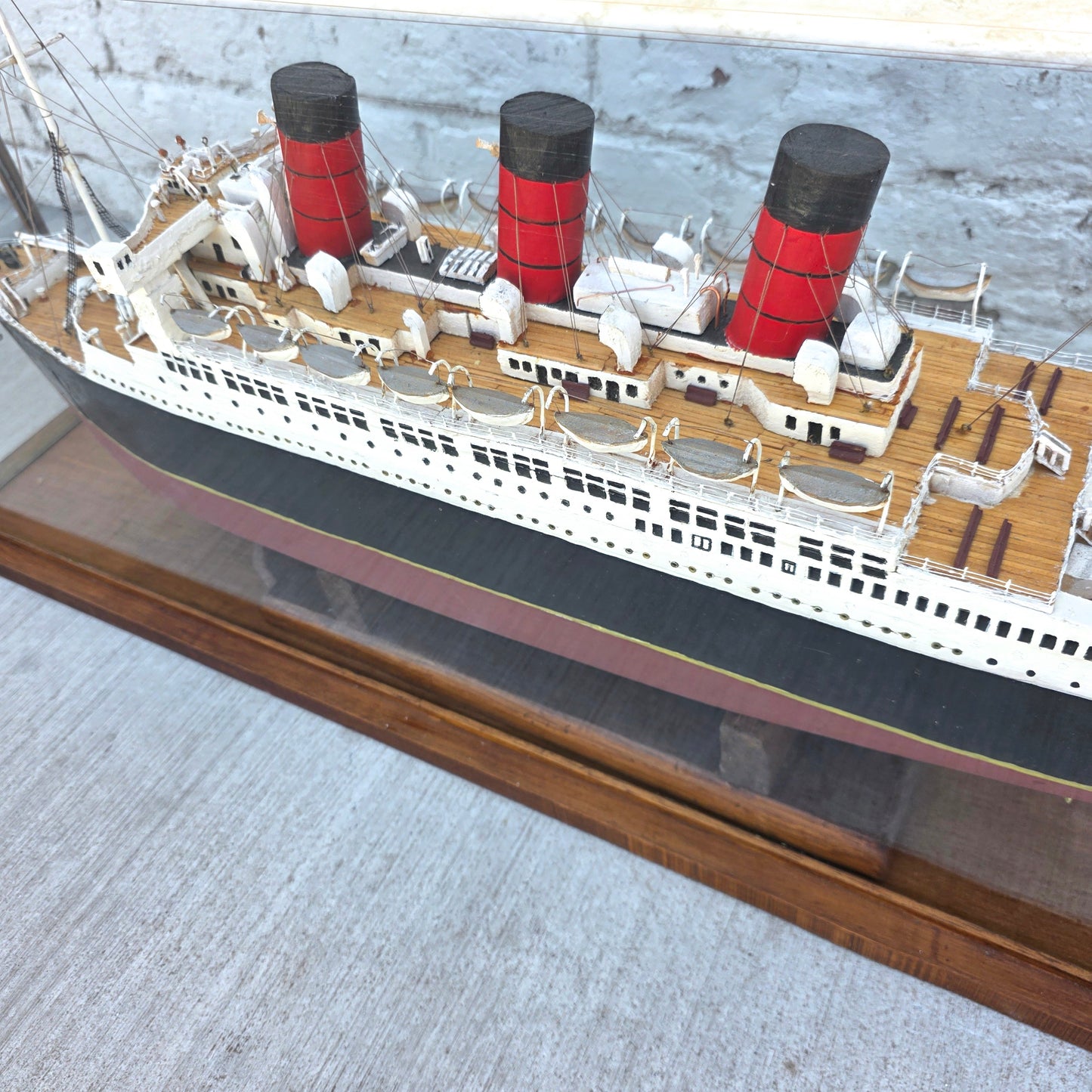 The RMS Queen Mary in Glass Case