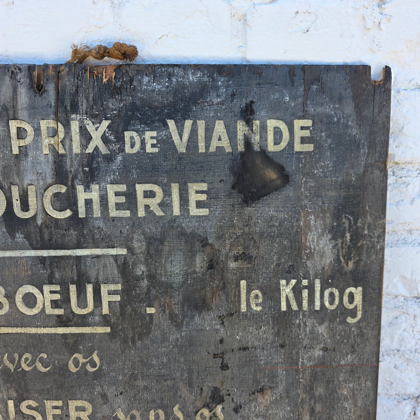 Wooden French Butcher Shop Menu Sign