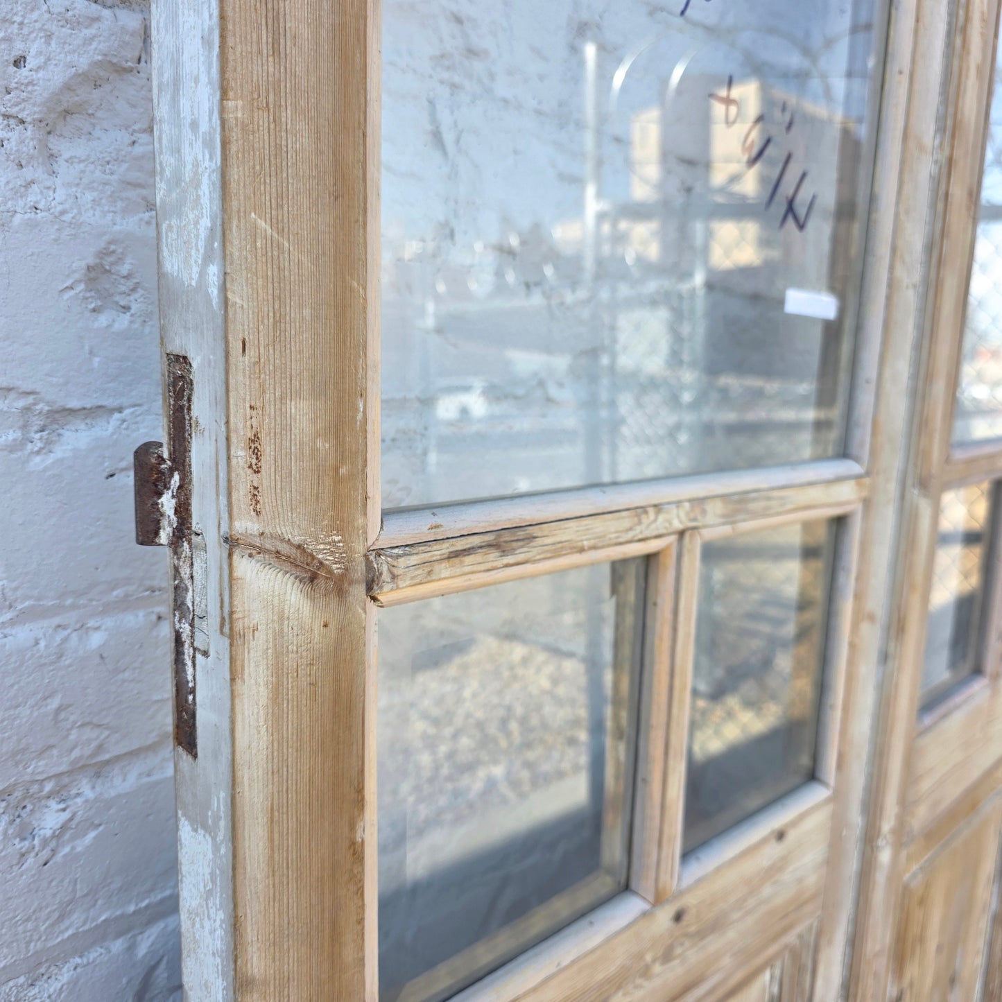 Pair of French Wood Doors w/5 Glass Lites
