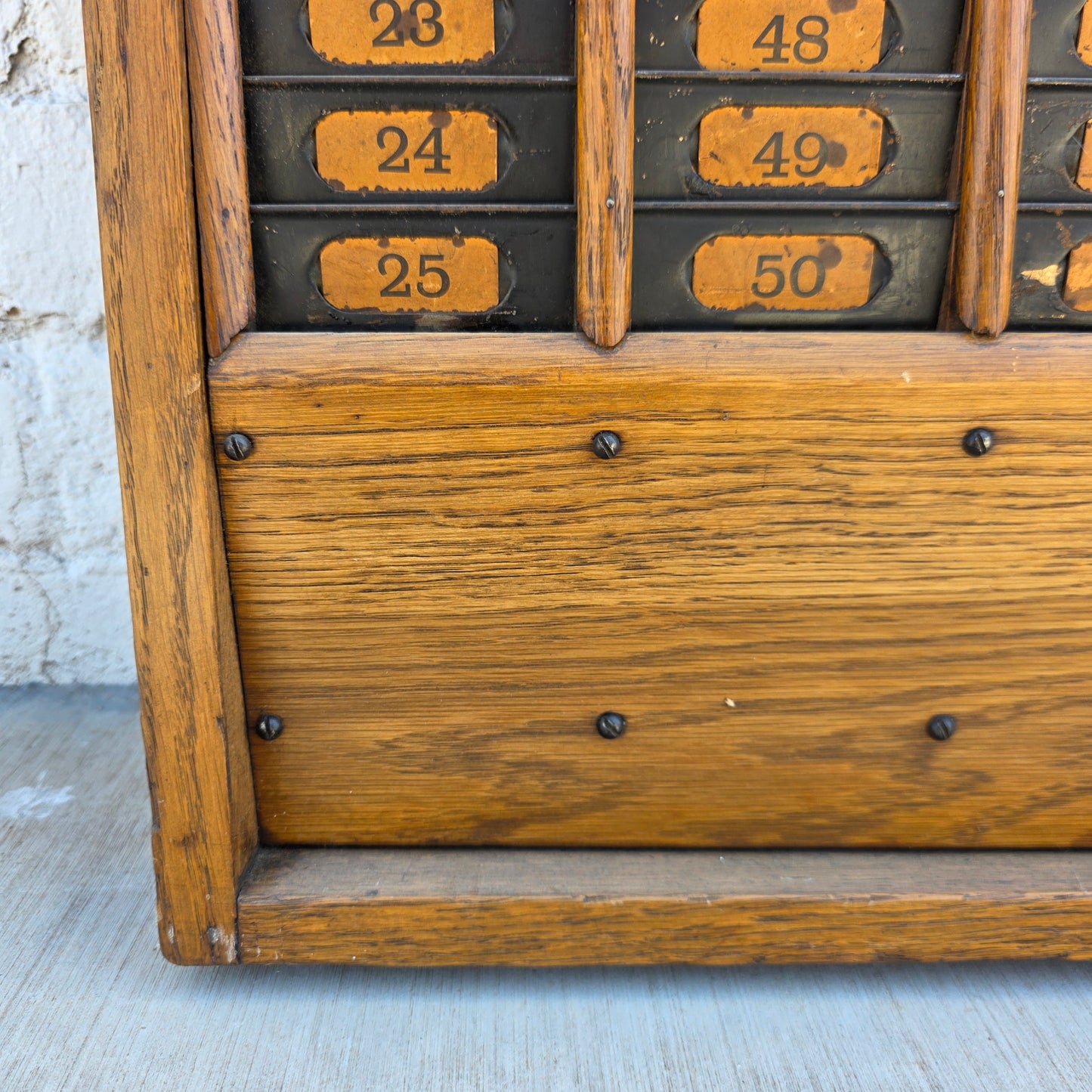 Antique Oak Time Card Rack