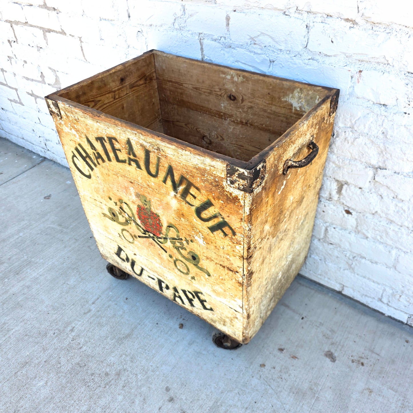 French Painted Chateauneuf Du-Pape Vineyard Cart