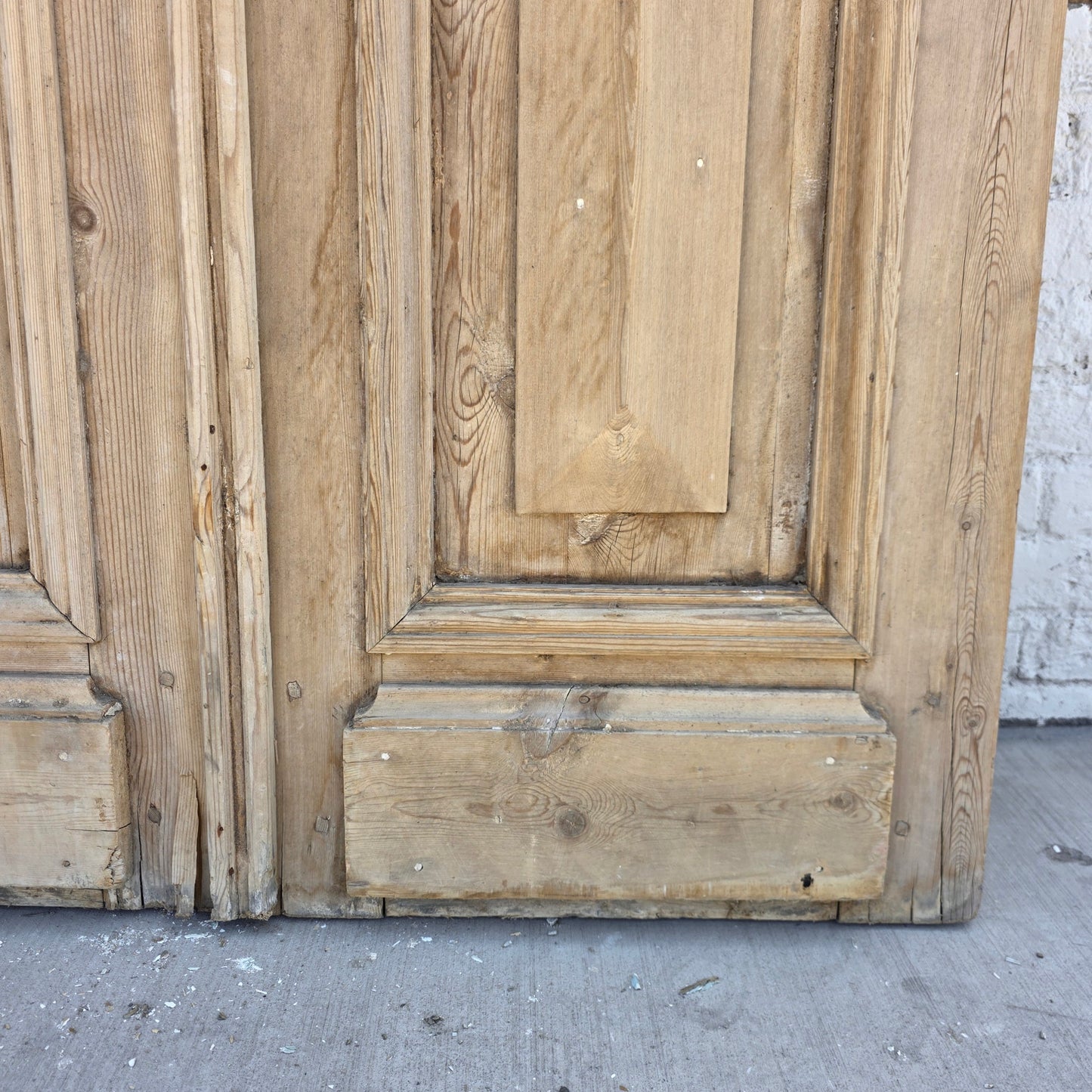 Pair of Wood French Doors with Iron Inserts
