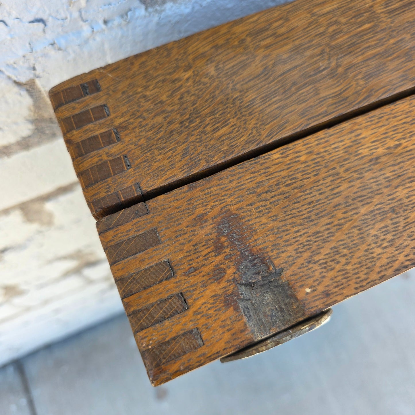 Antique Oak Time Card Rack