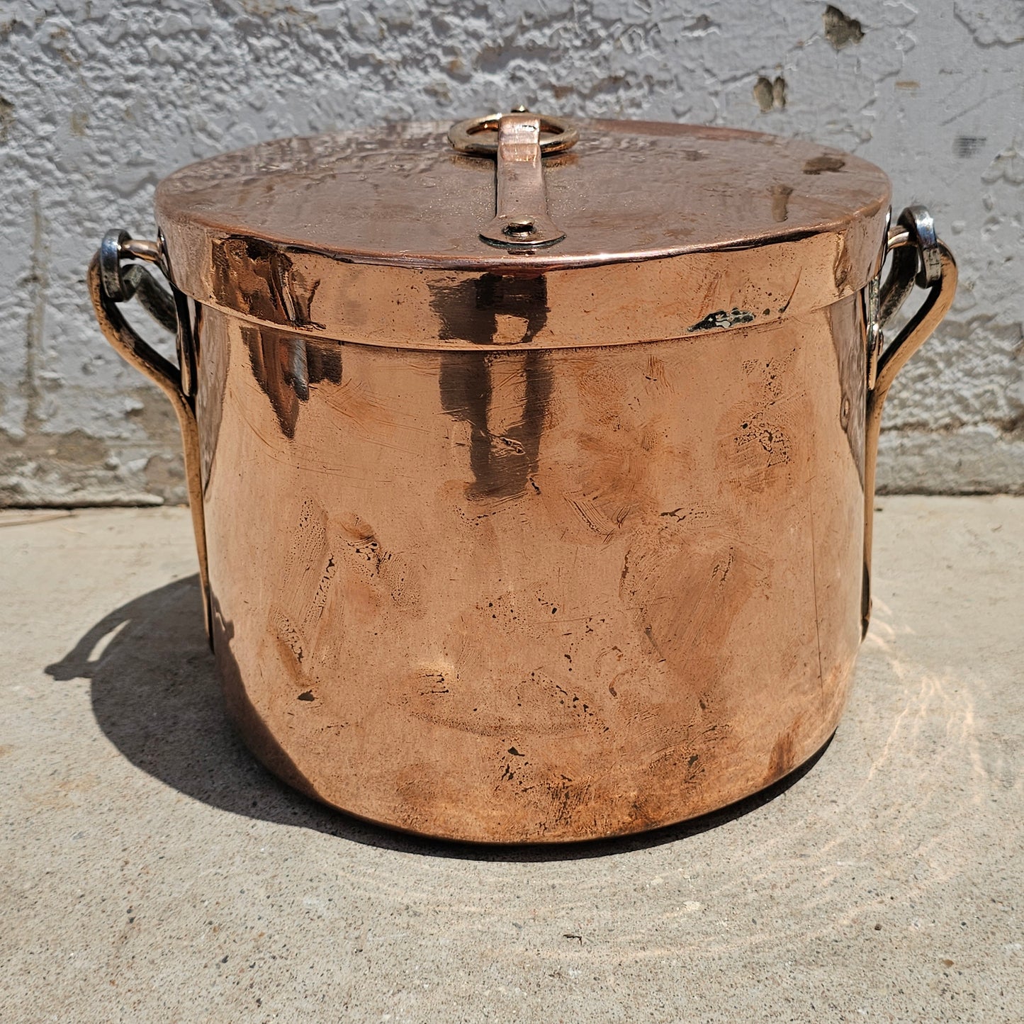 Iron Handled Copper Stock Pot