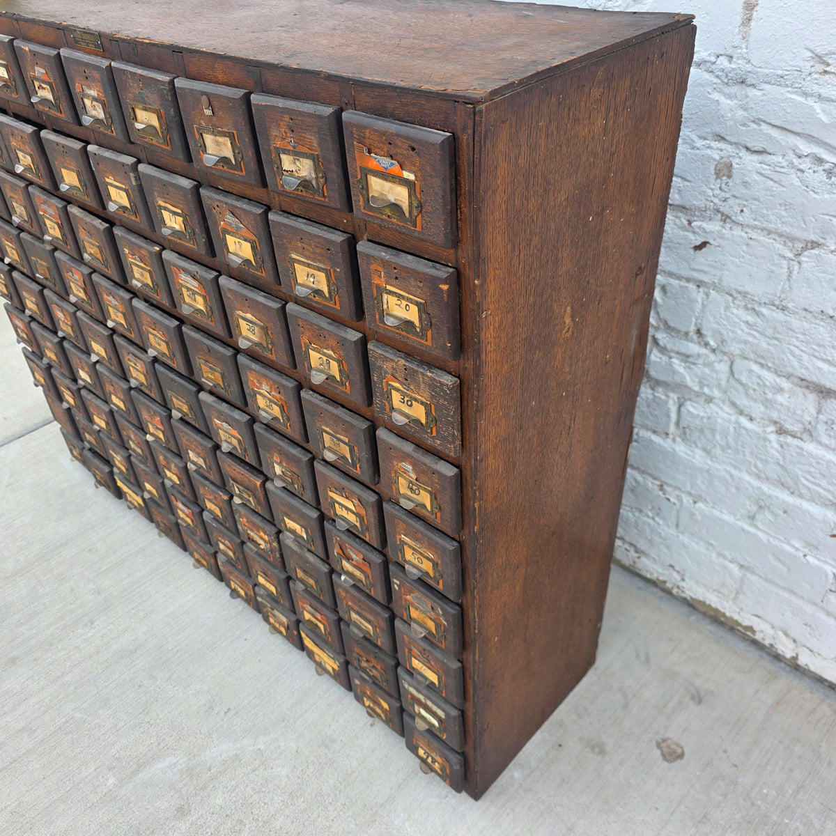 Antique Hobart Brothers 90-Drawer Parts Cabinet