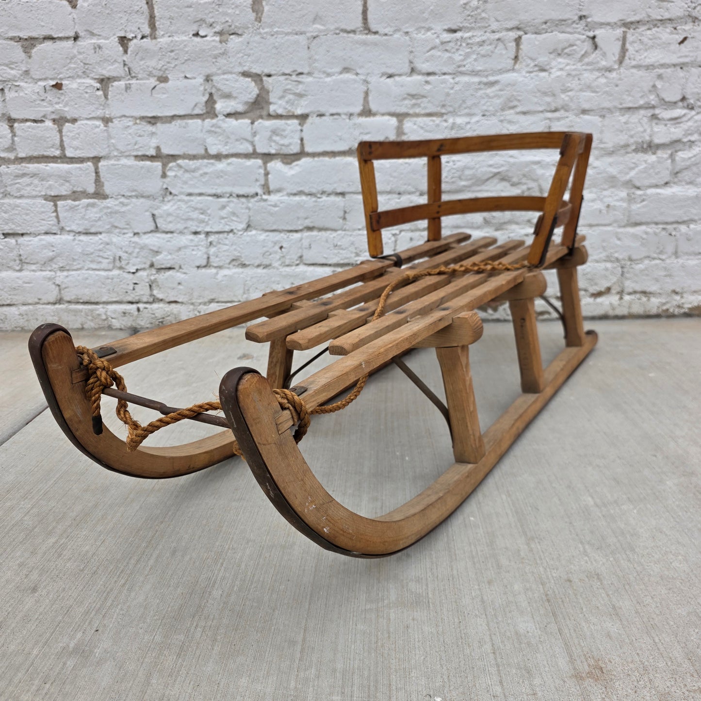 European Wooden Children's Snow Sled