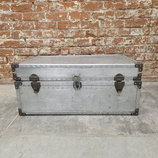 Vintage Aluminum Metal Trunk