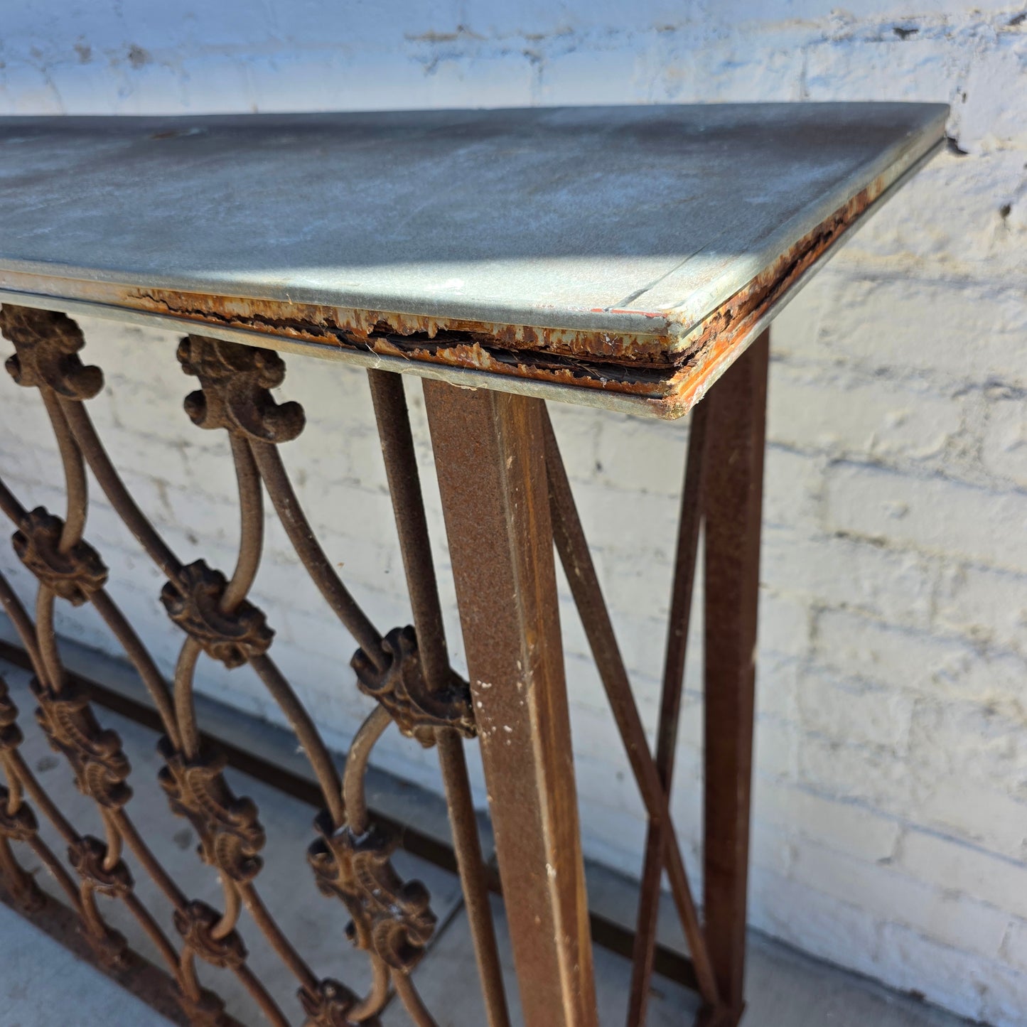 Wrought Iron Garden Console Table