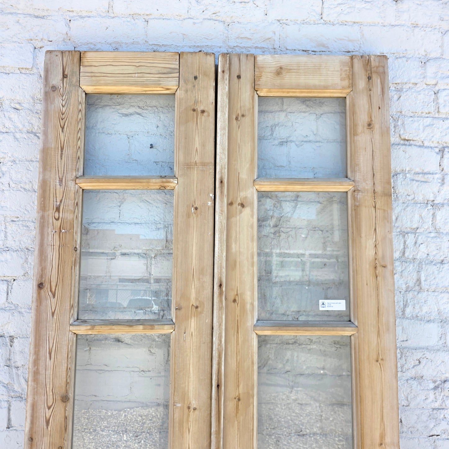Washed Pair Doors W/ 4 Lites