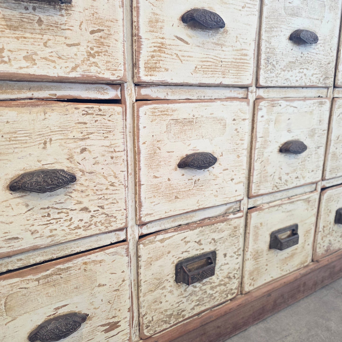 Antique General Store Painted Apothecary Cabinet
