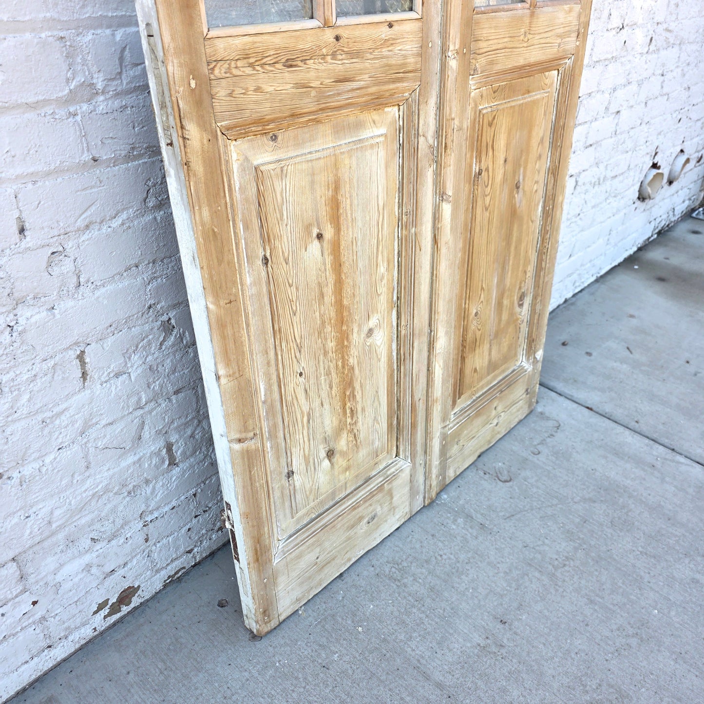 Pair of French Wood Doors w/5 Glass Lites