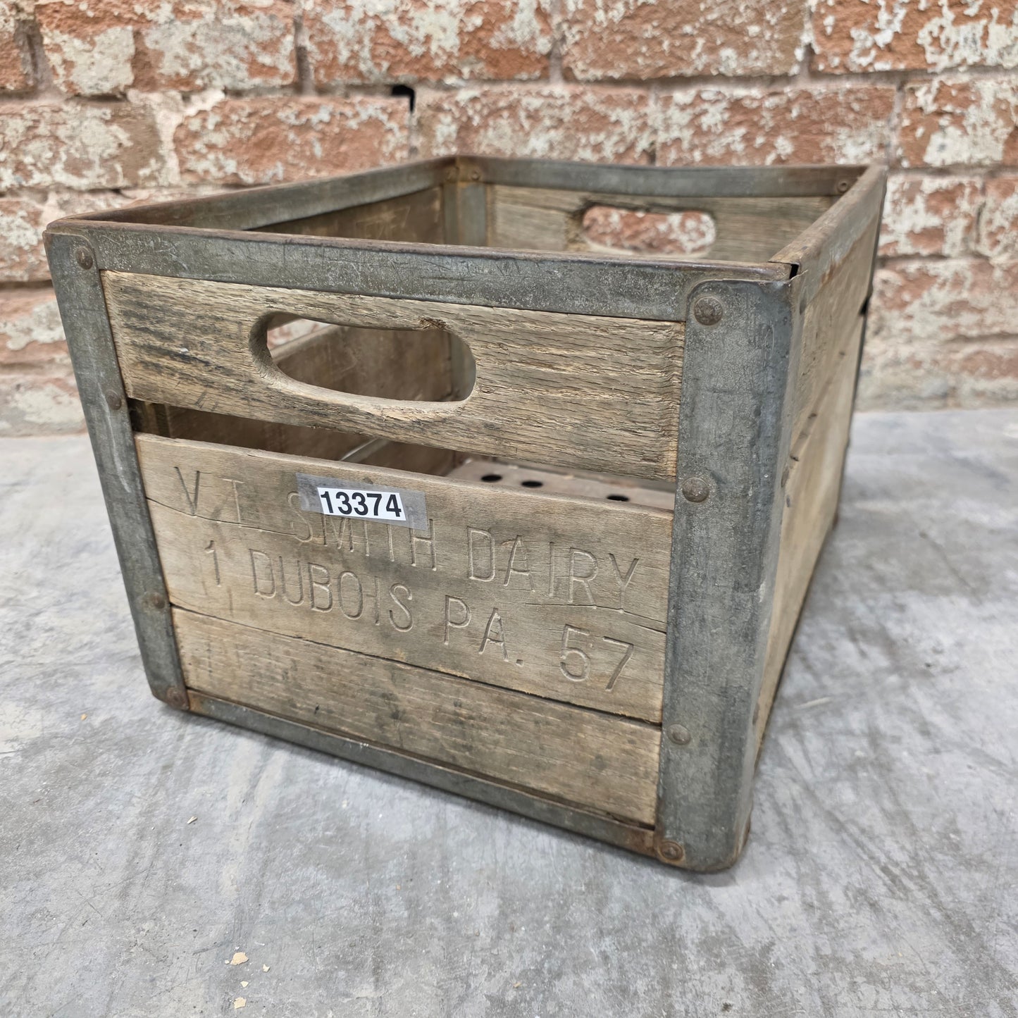 Wooden V. T. Smith Dairy Crate