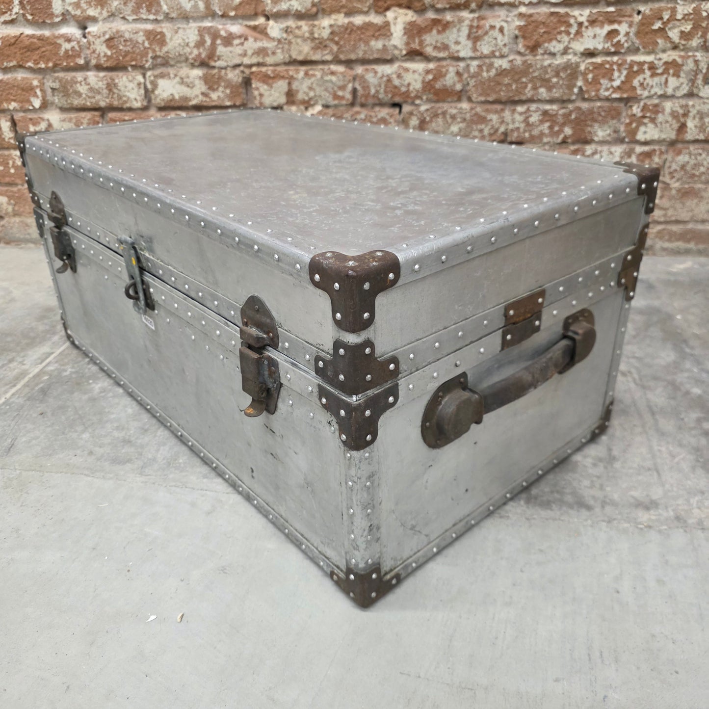 Vintage Aluminum Metal Trunk