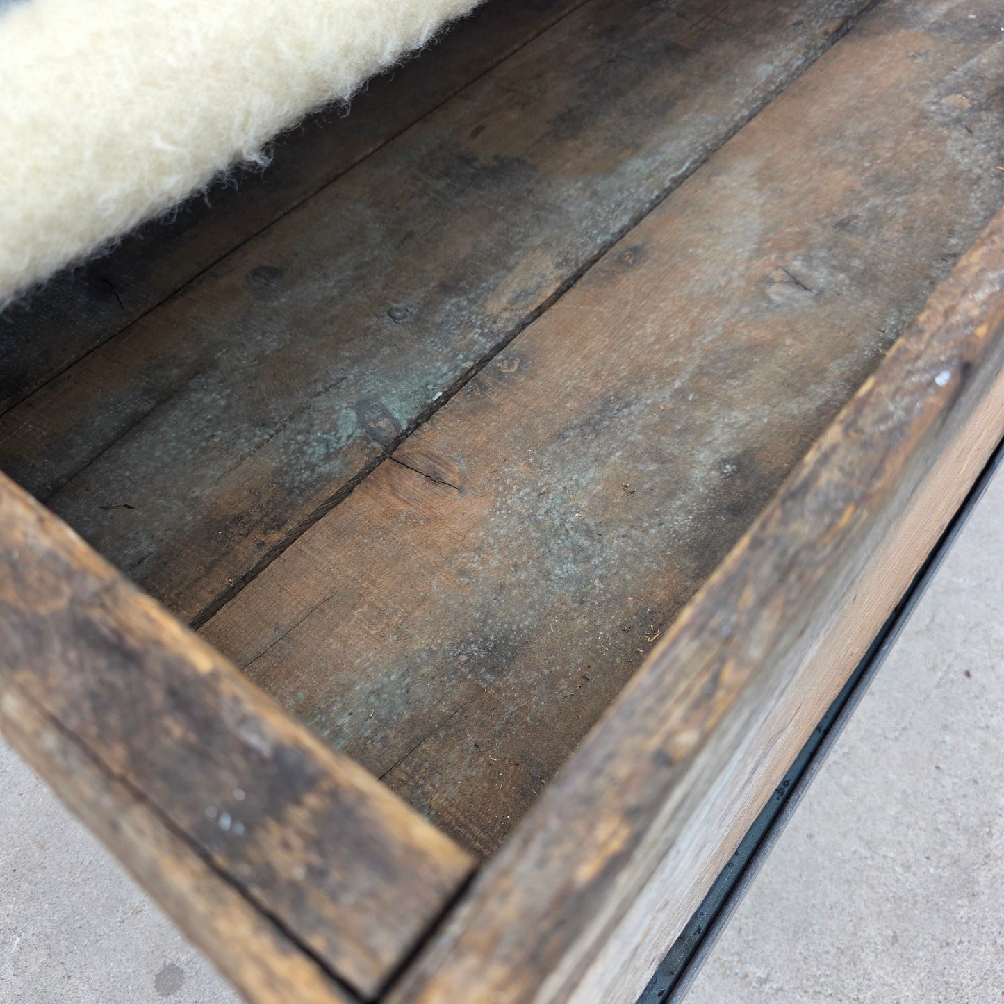 Raisin Box Ottoman with Camp Blanket Top