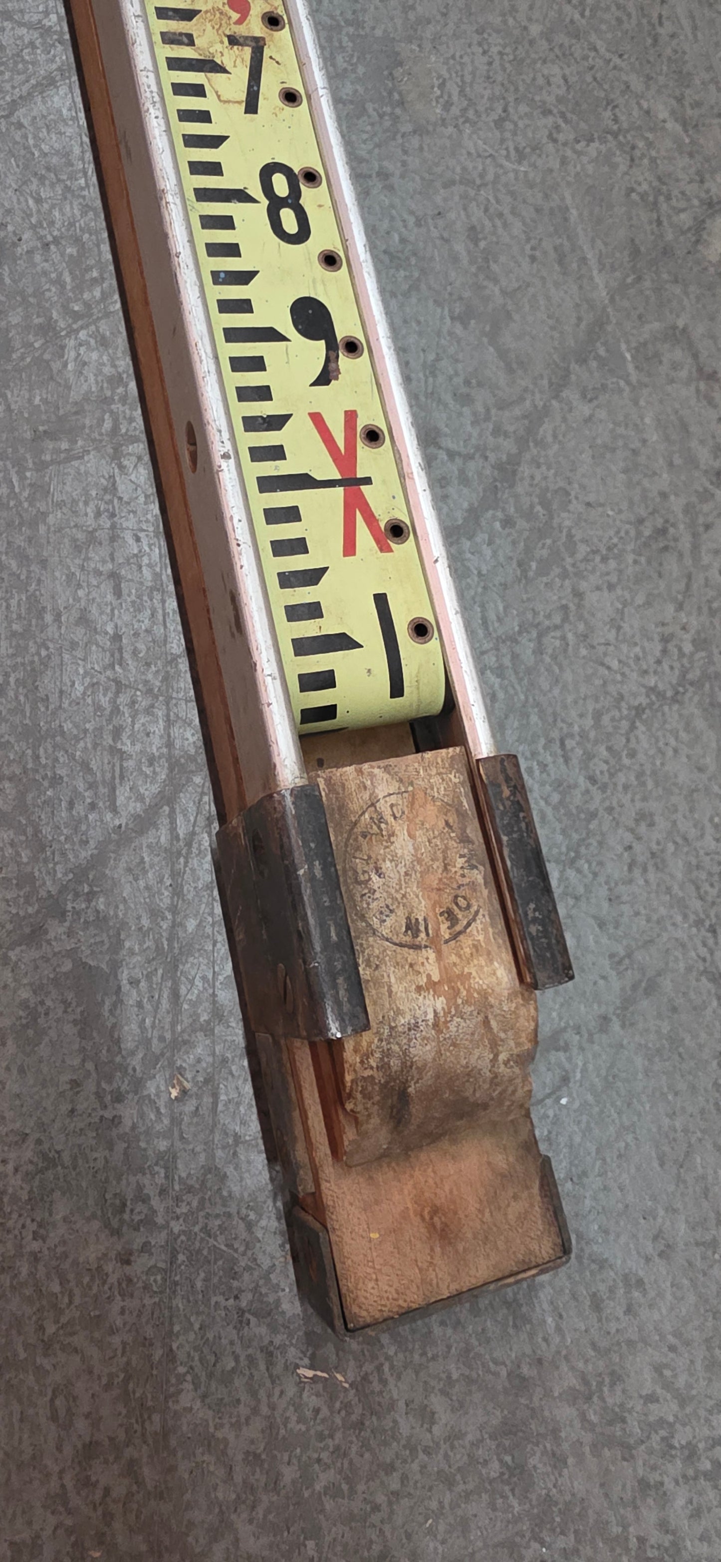 Surveyor Stick, aluminum & wood