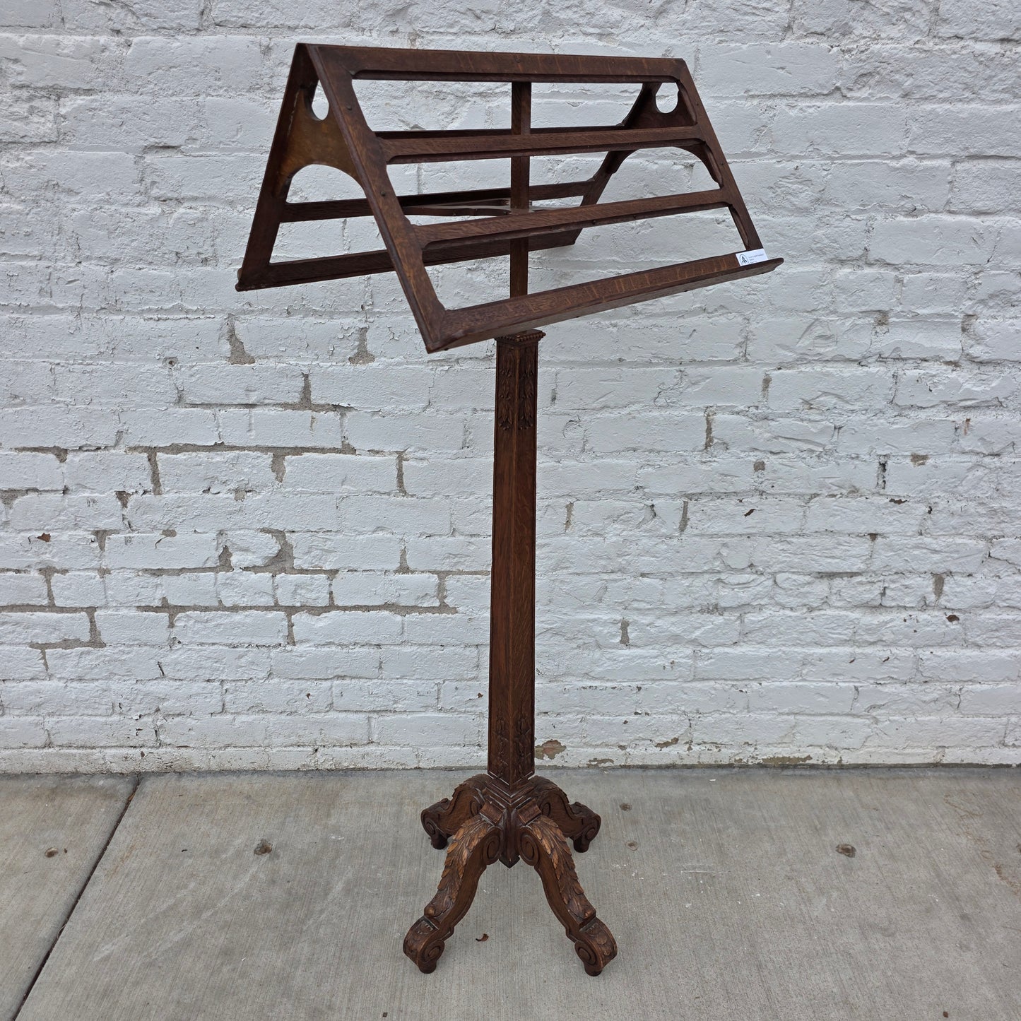 Carved English Double-sided Bookstand / Lectern