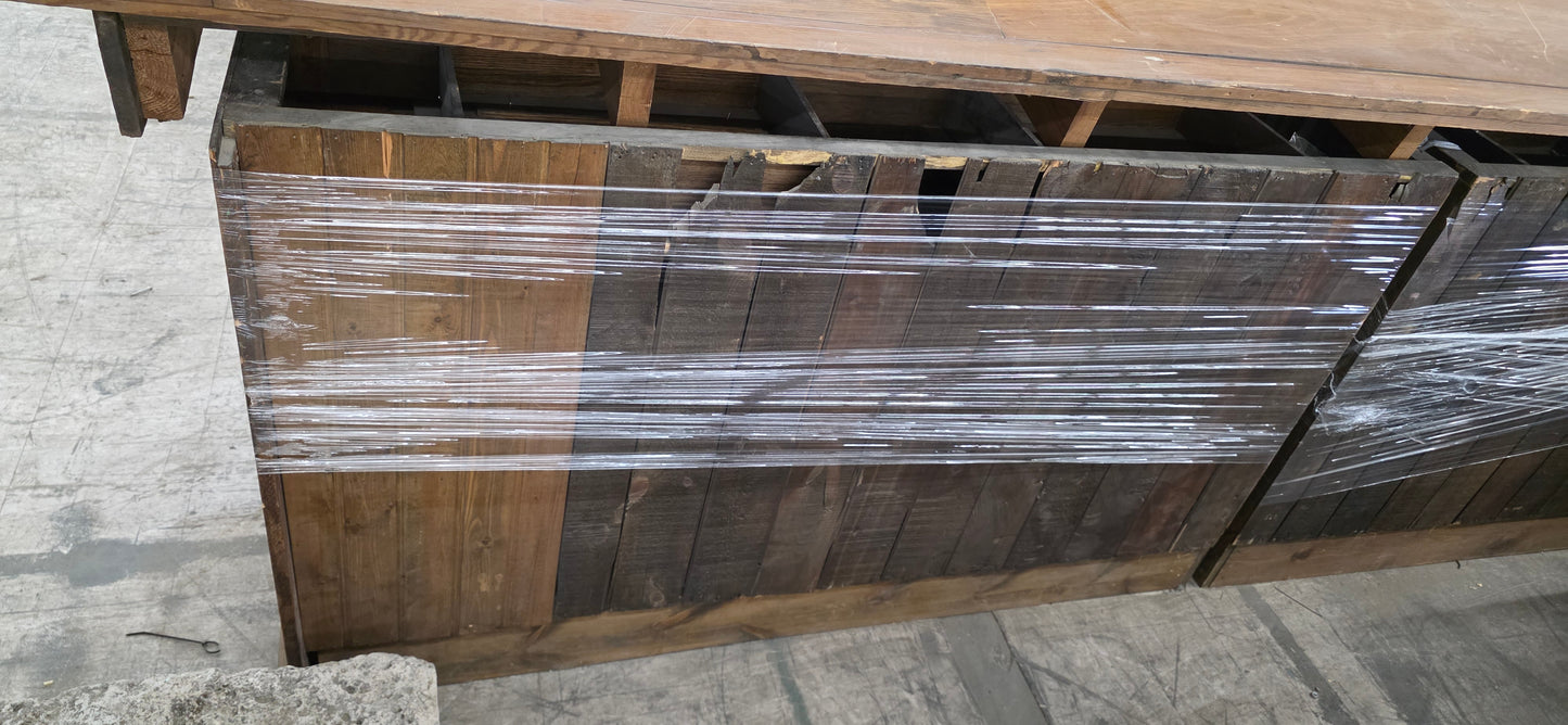 Antique Speakeasy Oak Bar and Backbar Cabinet