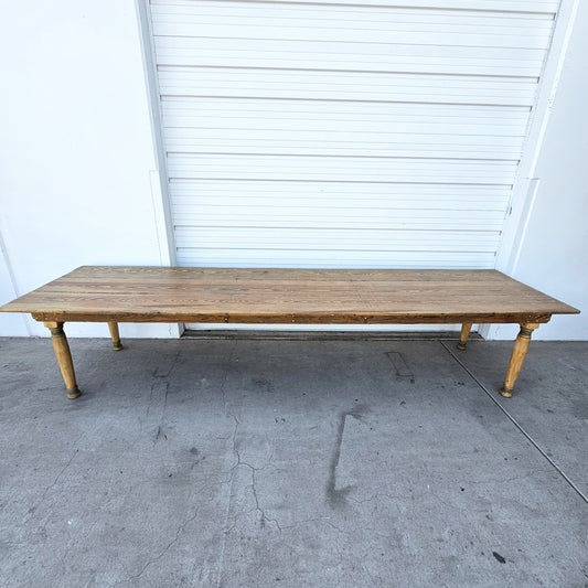 Large Stripped Farmhouse Dining Table