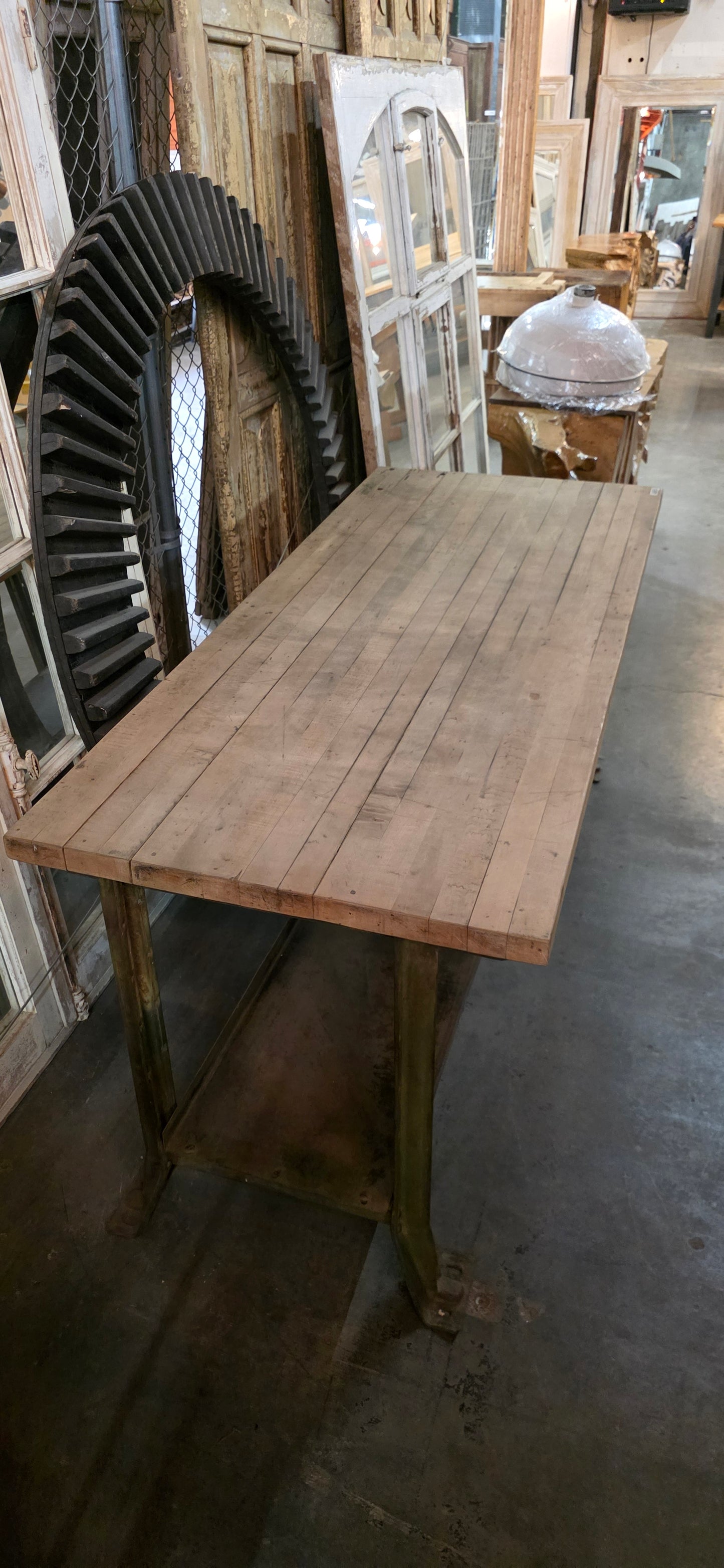 Reclaimed Wood Top Work Table