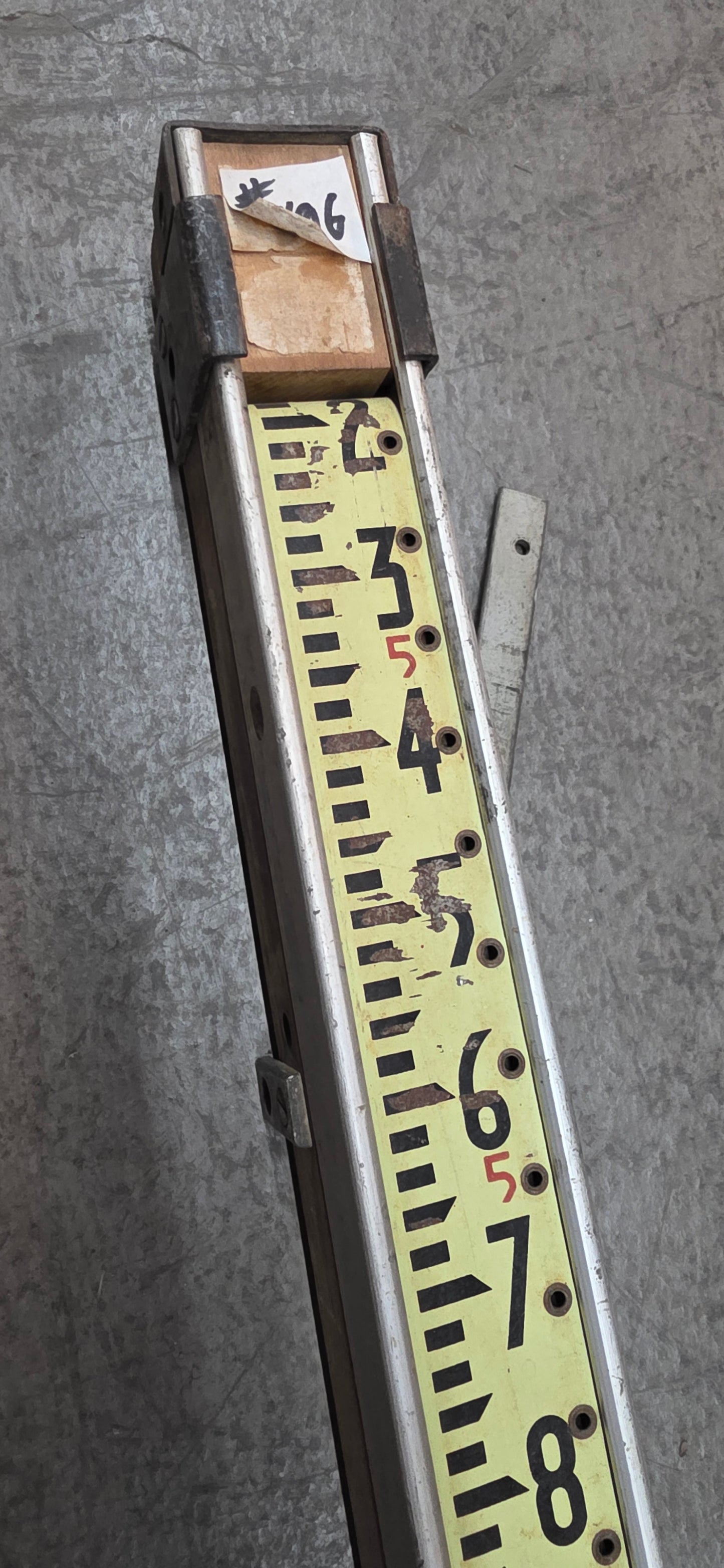 Surveyor Stick, aluminum & wood