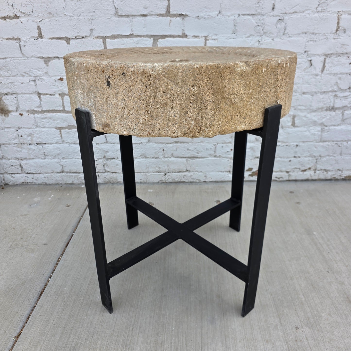French Grindstone Side Table
