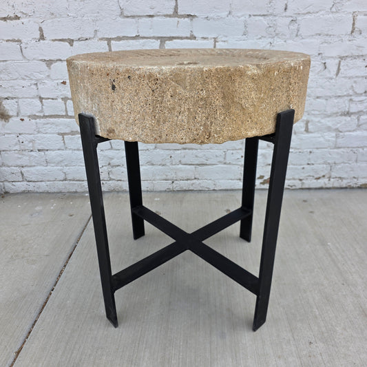 French Grindstone Side Table