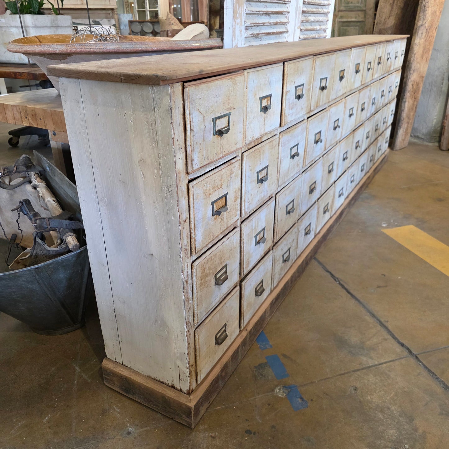 Wood File/Apothecary Cabinet w/48 Drawers
