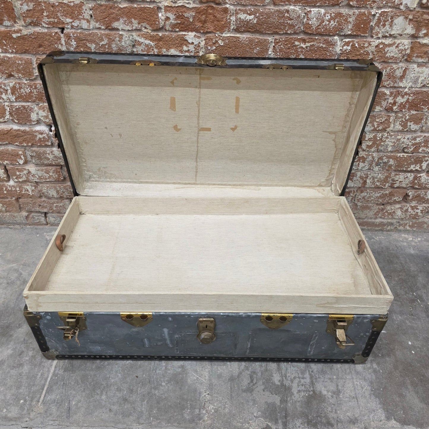 Vintage Metal Travel Trunk