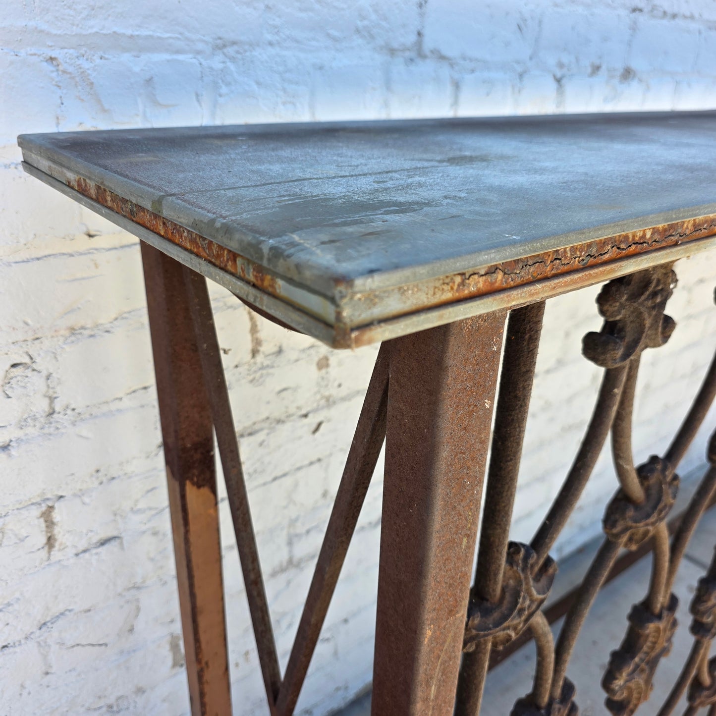 Wrought Iron Garden Console Table