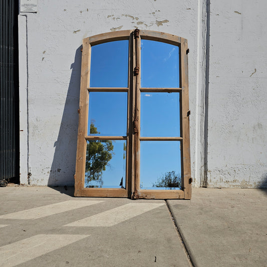 Pair of French Bleached Window Frame Mirrors